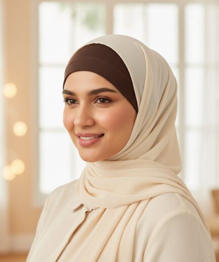 Dark Brown Tube Hijab Cap