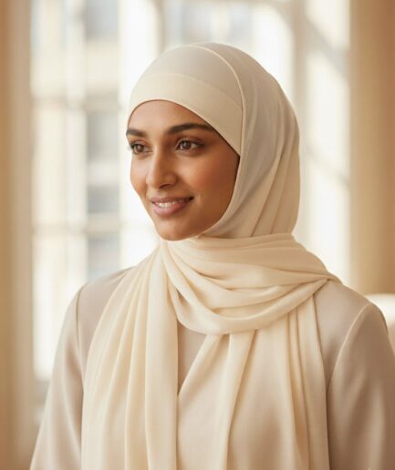 Off White Tube Hijab Cap