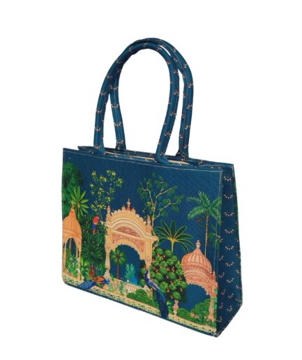 The Peacock Garden Canvas Tote