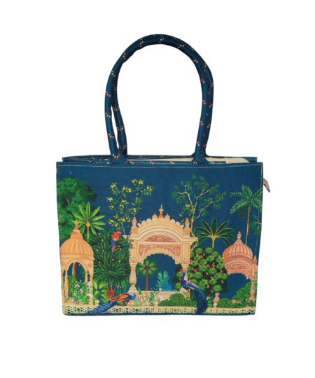 The Peacock Garden Canvas Tote