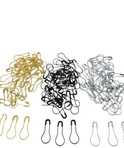 Golden, Black & Silver Bulb Safety Pins