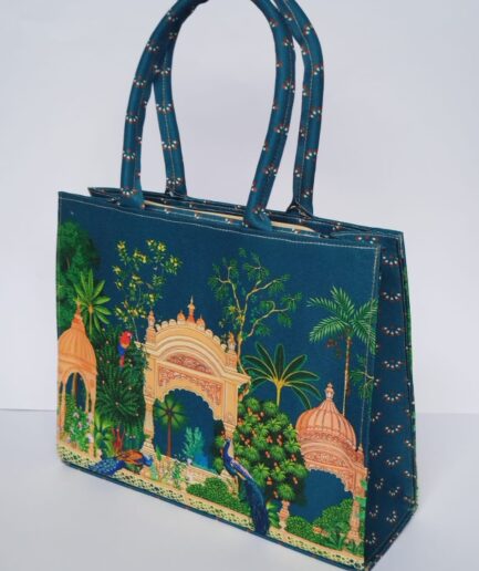 The Peacock Garden Canvas Tote