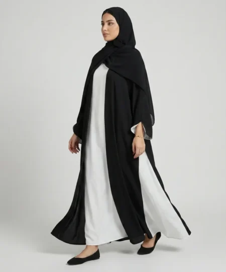 Black Abaya with White Inner