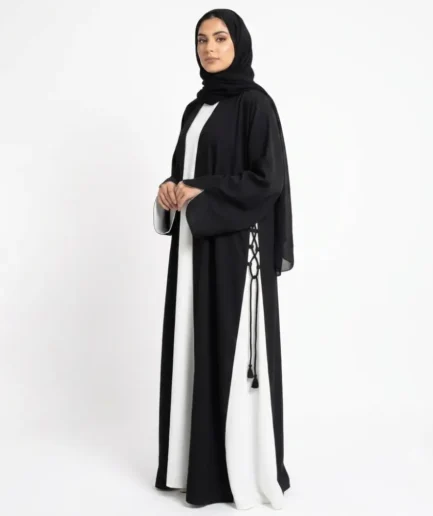 Black Abaya with White Inner