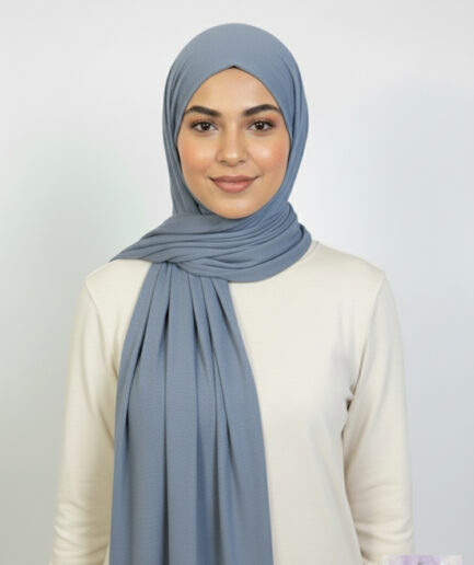 The Luxurious Slate Blue Jersey Hijab