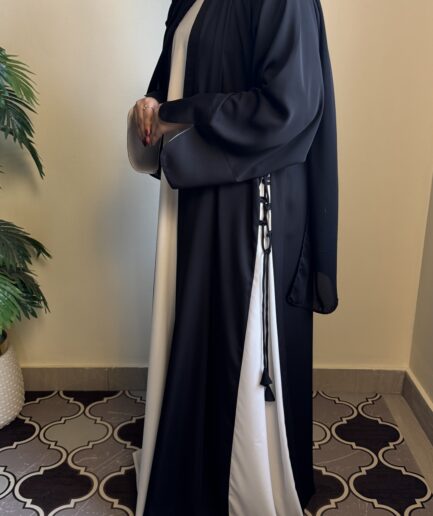 Black Abaya with White Inner