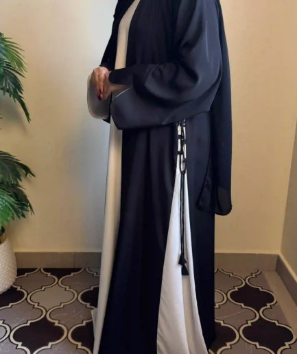 Black Abaya with White Inner