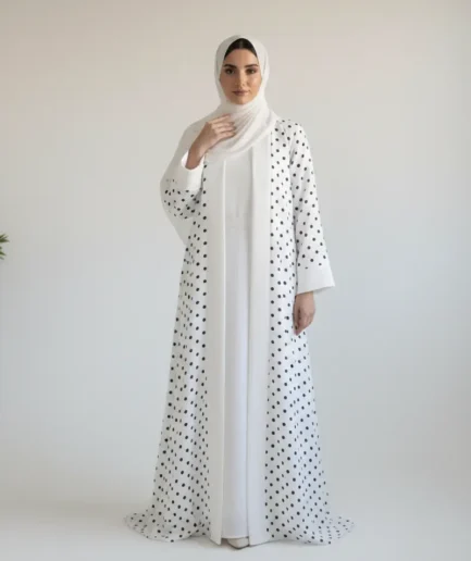 Polka Dot Elegance Abaya Set