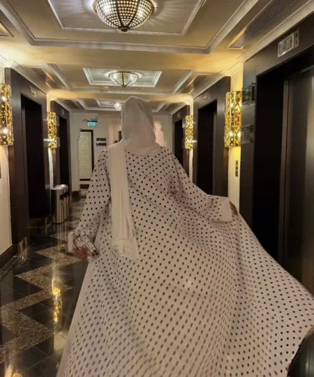 Polka Dot Elegance Abaya Set