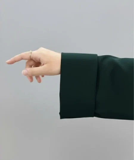 Dark Green Front Closed Abaya