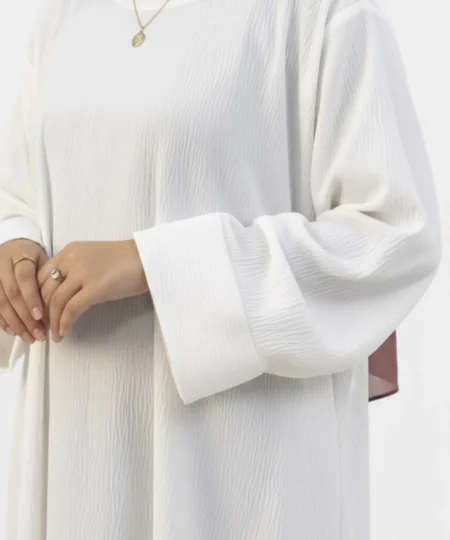 White Front Closed Abaya