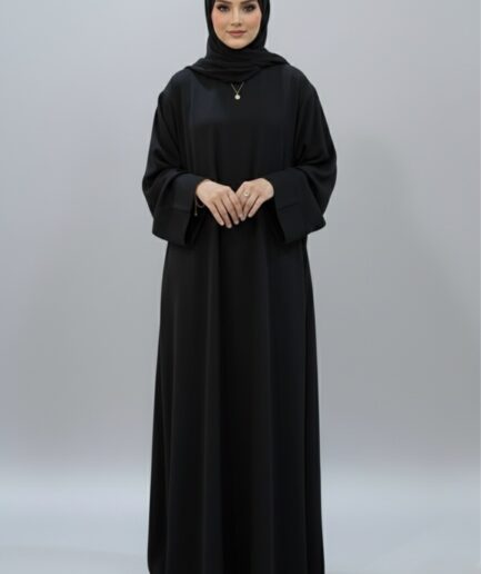 Black Front Closed Abaya