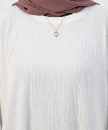 White Front Closed Abaya