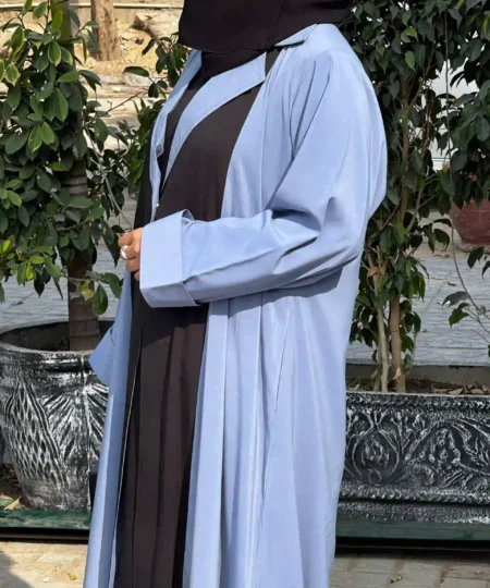 Powder Blue Collar Nida Abaya