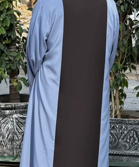 Powder Blue Collar Nida Abaya