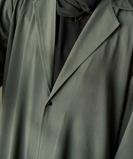 Elegant Coat Abaya – Greenish Grey