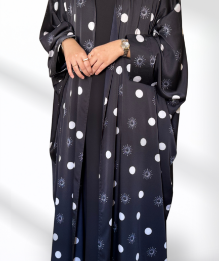 Silk Polka Dot Abaya Set
