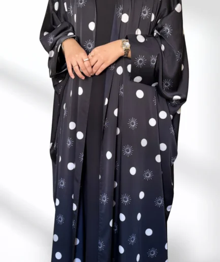 Silk Polka Dot Abaya Set