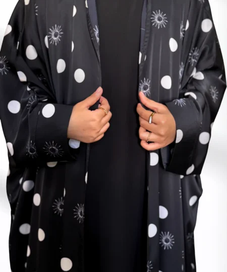 Silk Polka Dot Abaya Set
