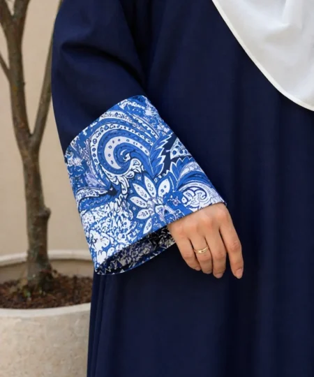 Sapphire Motif Navy Abaya Set