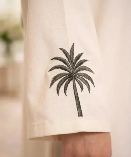 Desert Palm 3-Piece Embroidered Abaya Set