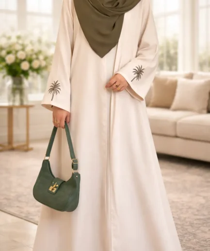Desert Palm 3-Piece Embroidered Abaya Set