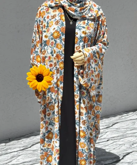 Sun-Kissed Floral 3-Piece Abaya Set