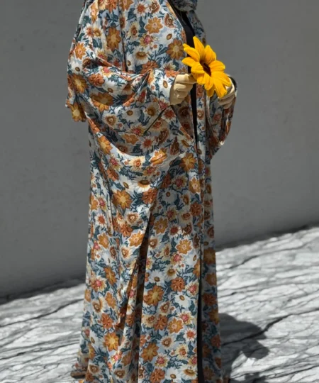 Sun-Kissed Floral 3-Piece Abaya Set