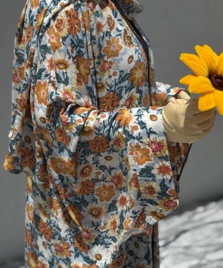 Sun-Kissed Floral 3-Piece Abaya Set