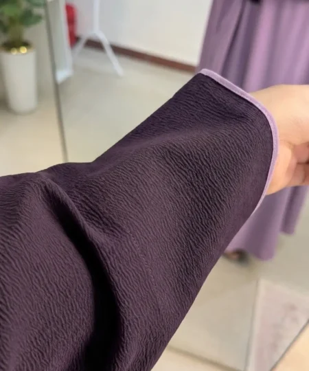 Deep Purple & Mauve Textured Abaya Set